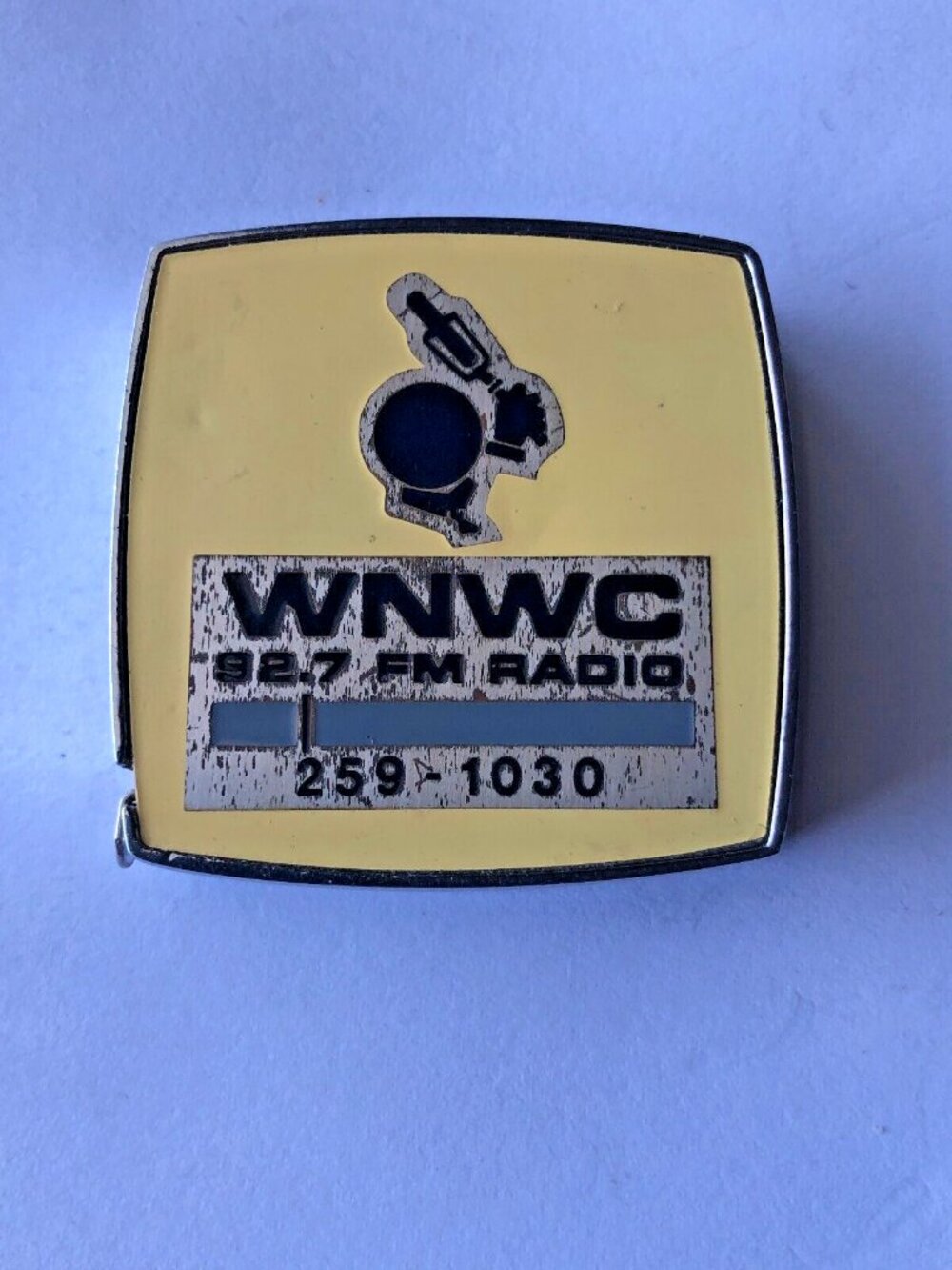WNWC Chicago  92.7 FM Radio 48" Tape Measure Barlow B77 Pocket Square Vintage